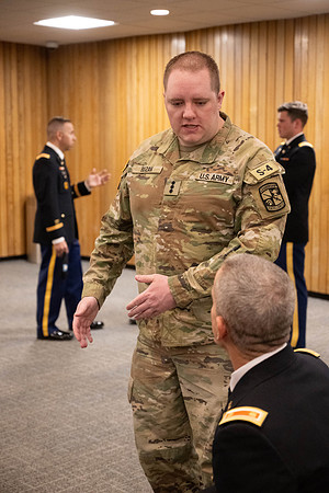 BYU-Idaho Army Reserve Officer Training Corps Fall Commissioning for Nathan Adams, Seth Gohnert and Greg Lachaga.
