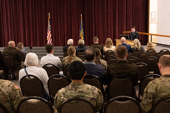 BYU-Idaho Army Reserve Officer Training Corps Fall Commissioning for Nathan Adams, Seth Gohnert and Greg Lachaga.