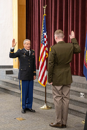 BYU-Idaho Army Reserve Officer Training Corps Fall Commissioning for Nathan Adams, Seth Gohnert and Greg Lachaga.