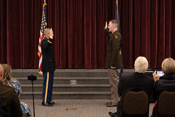 BYU-Idaho Army Reserve Officer Training Corps Fall Commissioning for Nathan Adams, Seth Gohnert and Greg Lachaga.
