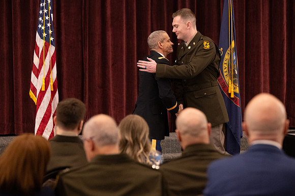 BYU-Idaho Army Reserve Officer Training Corps Fall Commissioning for Nathan Adams, Seth Gohnert and Greg Lachaga.