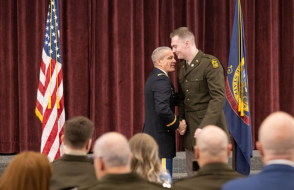 BYU-Idaho Army Reserve Officer Training Corps Fall Commissioning for Nathan Adams, Seth Gohnert and Greg Lachaga.