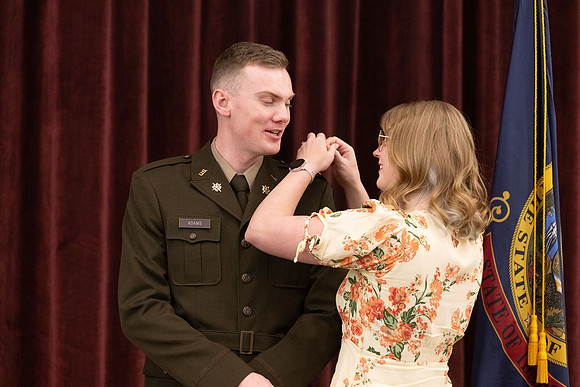 BYU-Idaho Army Reserve Officer Training Corps Fall Commissioning for Nathan Adams, Seth Gohnert and Greg Lachaga.