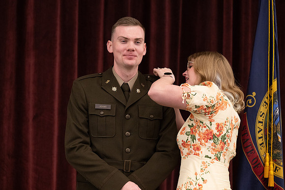 BYU-Idaho Army Reserve Officer Training Corps Fall Commissioning for Nathan Adams, Seth Gohnert and Greg Lachaga.