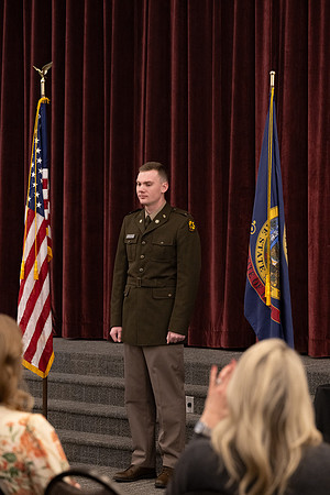 BYU-Idaho Army Reserve Officer Training Corps Fall Commissioning for Nathan Adams, Seth Gohnert and Greg Lachaga.