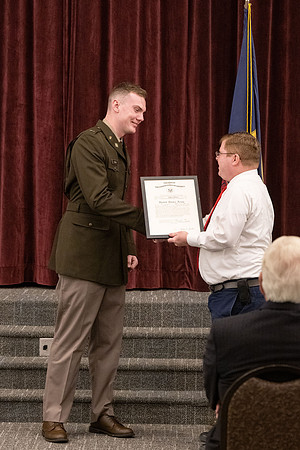 BYU-Idaho Army Reserve Officer Training Corps Fall Commissioning for Nathan Adams, Seth Gohnert and Greg Lachaga.