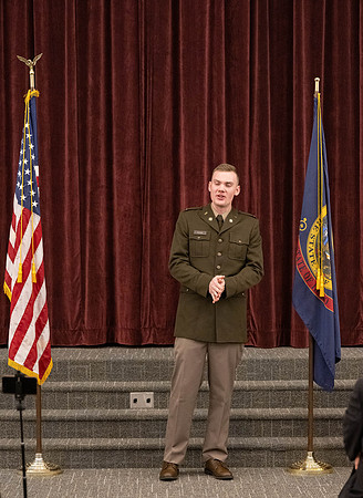 BYU-Idaho Army Reserve Officer Training Corps Fall Commissioning for Nathan Adams, Seth Gohnert and Greg Lachaga.