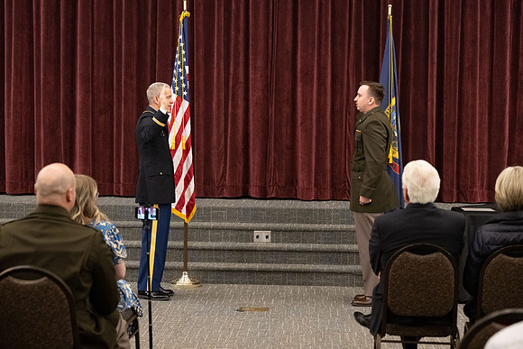 BYU-Idaho Army Reserve Officer Training Corps Fall Commissioning for Nathan Adams, Seth Gohnert and Greg Lachaga.