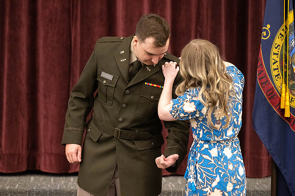 BYU-Idaho Army Reserve Officer Training Corps Fall Commissioning for Nathan Adams, Seth Gohnert and Greg Lachaga.