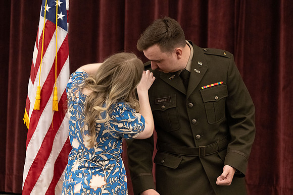 BYU-Idaho Army Reserve Officer Training Corps Fall Commissioning for Nathan Adams, Seth Gohnert and Greg Lachaga.