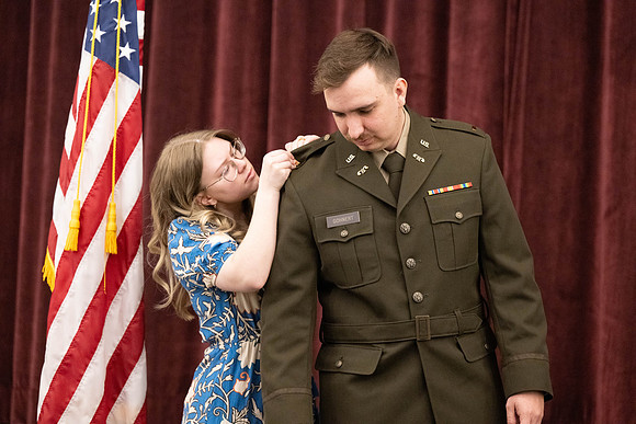 BYU-Idaho Army Reserve Officer Training Corps Fall Commissioning for Nathan Adams, Seth Gohnert and Greg Lachaga.