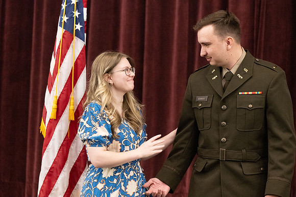 BYU-Idaho Army Reserve Officer Training Corps Fall Commissioning for Nathan Adams, Seth Gohnert and Greg Lachaga.