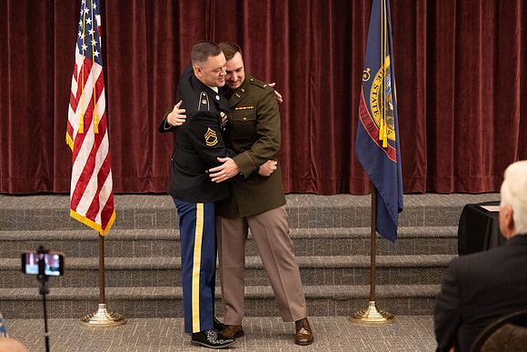 BYU-Idaho Army Reserve Officer Training Corps Fall Commissioning for Nathan Adams, Seth Gohnert and Greg Lachaga.
