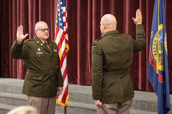 BYU-Idaho Army Reserve Officer Training Corps Fall Commissioning for Nathan Adams, Seth Gohnert and Greg Lachaga.