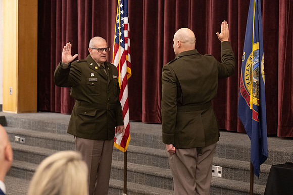 BYU-Idaho Army Reserve Officer Training Corps Fall Commissioning for Nathan Adams, Seth Gohnert and Greg Lachaga.