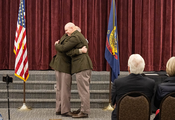 BYU-Idaho Army Reserve Officer Training Corps Fall Commissioning for Nathan Adams, Seth Gohnert and Greg Lachaga.
