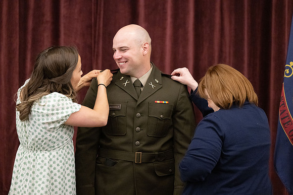 BYU-Idaho Army Reserve Officer Training Corps Fall Commissioning for Nathan Adams, Seth Gohnert and Greg Lachaga.