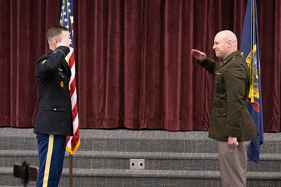 BYU-Idaho Army Reserve Officer Training Corps Fall Commissioning for Nathan Adams, Seth Gohnert and Greg Lachaga.