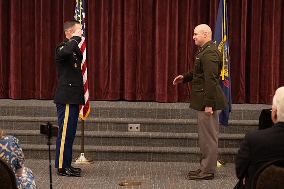 BYU-Idaho Army Reserve Officer Training Corps Fall Commissioning for Nathan Adams, Seth Gohnert and Greg Lachaga.