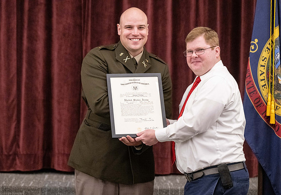 BYU-Idaho Army Reserve Officer Training Corps Fall Commissioning for Nathan Adams, Seth Gohnert and Greg Lachaga.