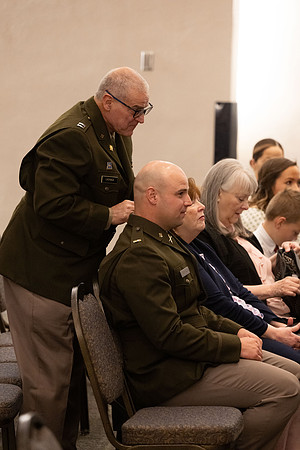 BYU-Idaho Army Reserve Officer Training Corps Fall Commissioning for Nathan Adams, Seth Gohnert and Greg Lachaga.