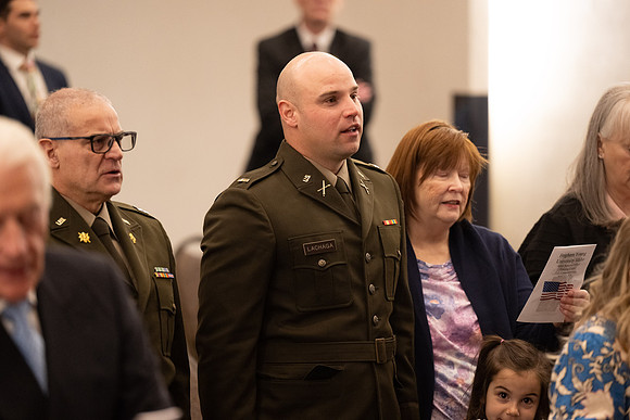 BYU-Idaho Army Reserve Officer Training Corps Fall Commissioning for Nathan Adams, Seth Gohnert and Greg Lachaga.