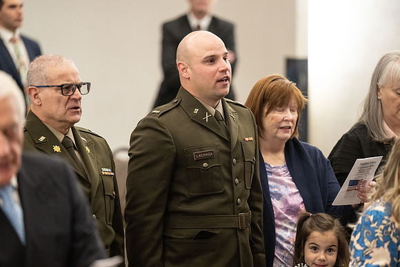BYU-Idaho Army Reserve Officer Training Corps Fall Commissioning for Nathan Adams, Seth Gohnert and Greg Lachaga.