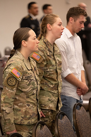 BYU-Idaho Army Reserve Officer Training Corps Fall Commissioning for Nathan Adams, Seth Gohnert and Greg Lachaga.