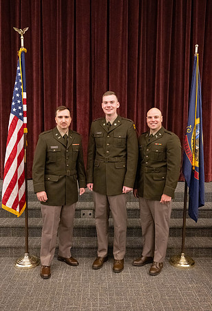 BYU-Idaho Army Reserve Officer Training Corps Fall Commissioning for Nathan Adams, Seth Gohnert and Greg Lachaga.