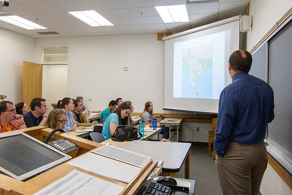 Brother Tyson Yost teaches World to Civilizations AD during the 2014 Spring Semester.