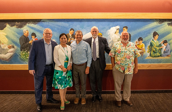 Opening ceremony with VIPs who helped bring the murals to campus.