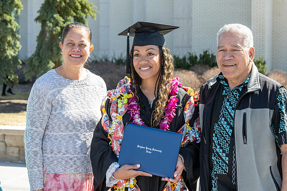 Graduates outside the Taylor Building