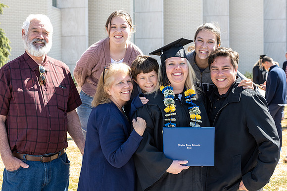 Graduates outside the Taylor Building