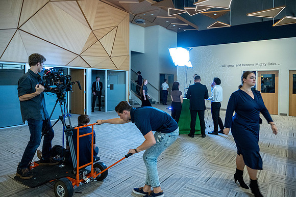 Media creations video production in the Career Center. Aug 2022