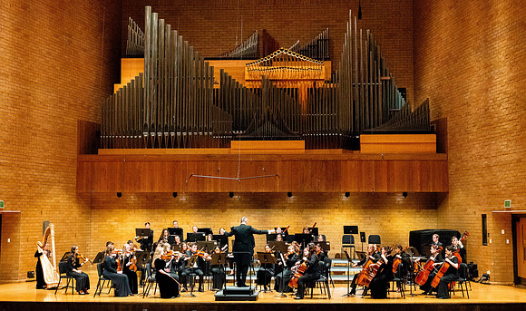 The BYU-Idaho department of music presented the Symphony Orchestra held in the Barrrus Concert Hall.