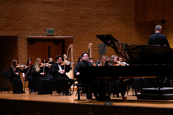 The BYU-Idaho Symphony Orchestra preformed a concert under the direction of Dr. Robert Tueller. The concert included pieces from Nikolai Rimsky-Korsakov Scheherazade and Ludwig van Beethoven.