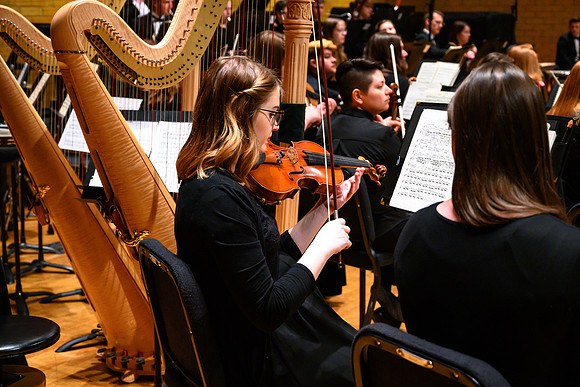 The BYU-Idaho Symphony Orchestra preformed a concert under the direction of Dr. Robert Tueller. The concert included pieces from Nikolai Rimsky-Korsakov Scheherazade and Ludwig van Beethoven.