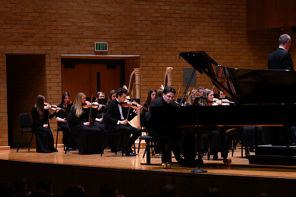 The BYU-Idaho Symphony Orchestra preformed a concert under the direction of Dr. Robert Tueller. The concert included pieces from Nikolai Rimsky-Korsakov Scheherazade and Ludwig van Beethoven.