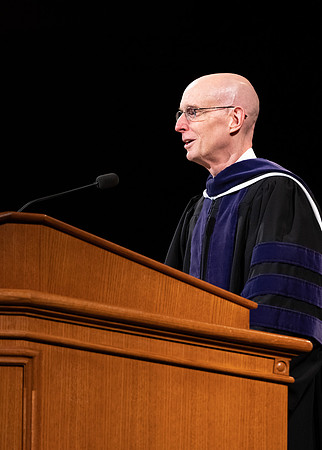 President Henry J Eyring pre-records his Commencement address for Dec 2020 graduation.