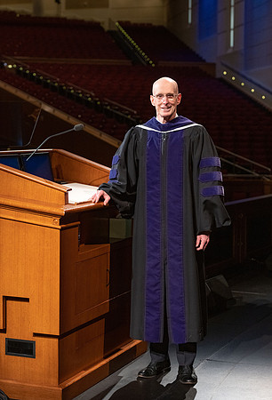 President Henry J Eyring pre-records his Commencement address for Dec 2020 graduation.