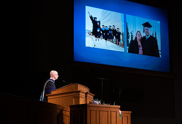President Henry J Eyring pre-records his Commencement address for Dec 2020 graduation.