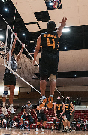 The men's volleyball championship took place in the Hart gym with COVID-19 safety precautions in place.