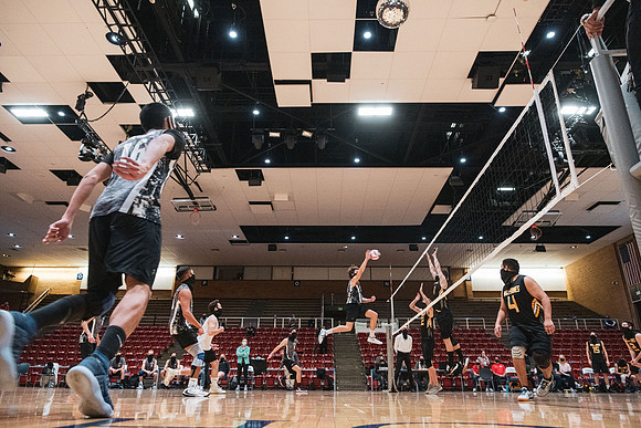 The men's volleyball championship took place in the Hart gym with COVID-19 safety precautions in place.