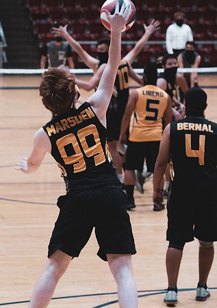 The men's volleyball championship took place in the Hart gym with COVID-19 safety precautions in place.