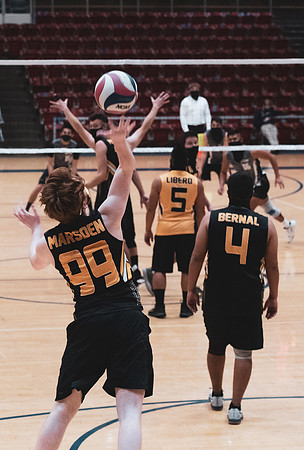 The men's volleyball championship took place in the Hart gym with COVID-19 safety precautions in place.