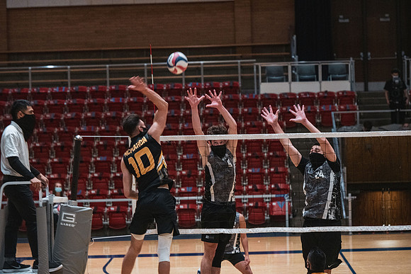 The men's volleyball championship took place in the Hart gym with COVID-19 safety precautions in place.