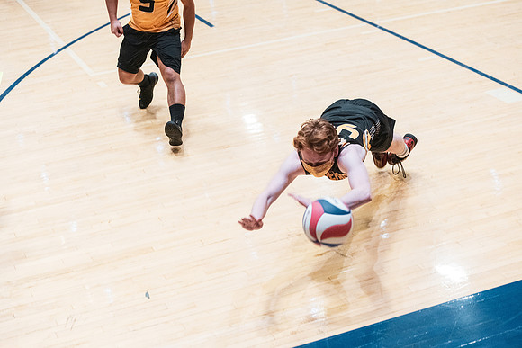 The men's volleyball championship took place in the Hart gym with COVID-19 safety precautions in place.