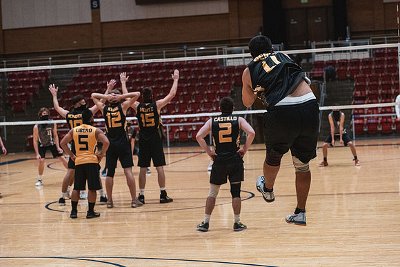 The men's volleyball championship took place in the Hart gym with COVID-19 safety precautions in place.