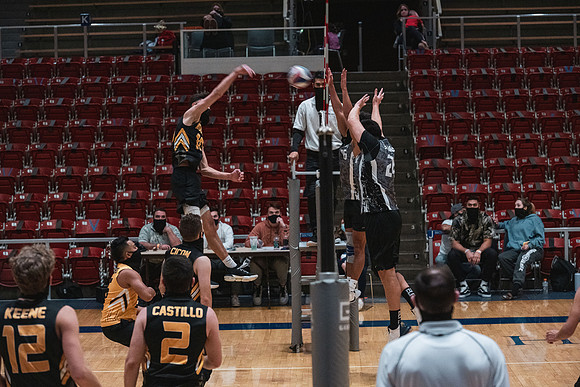 The men's volleyball championship took place in the Hart gym with COVID-19 safety precautions in place.