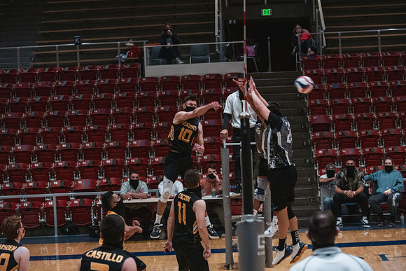 The men's volleyball championship took place in the Hart gym with COVID-19 safety precautions in place.